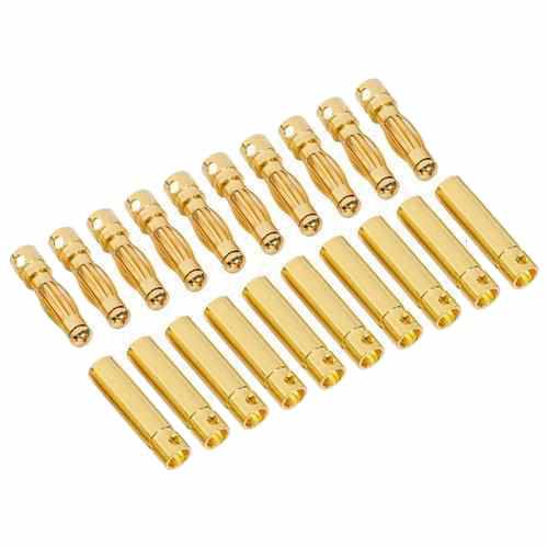 10pair 2.0mm 3.0mm 3.5mm 4.0mm Gold Bullet Banana Connectors Plug Cables Drones Xpress 3mm 