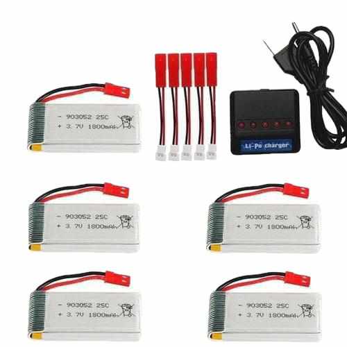 1800mAh 3.7v Lipo Battery and Charger Batteries Drones Xpress 5 Battery JST Plug + Cable + Charger 